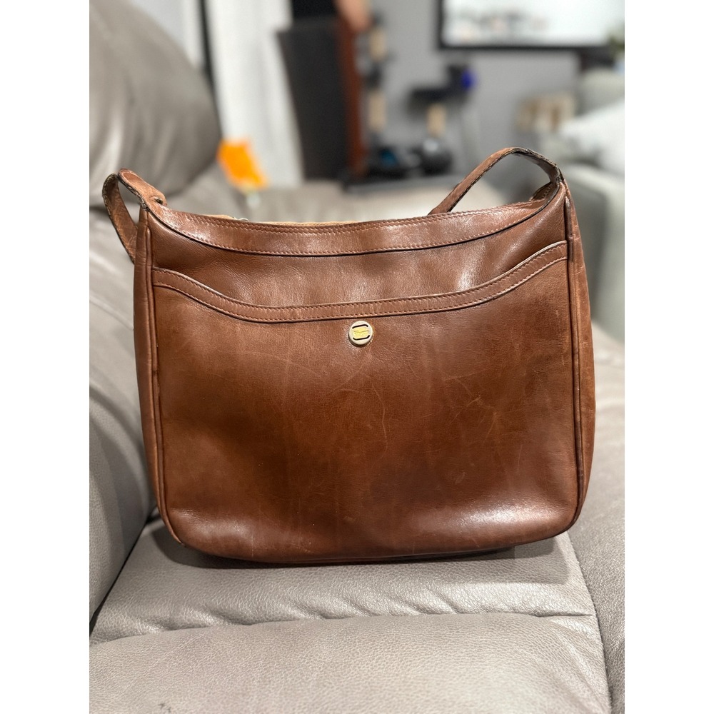 Salvatore‎ Ferragamo Vintage Brown Leather Shoulder Bag Hobo Made in Italy